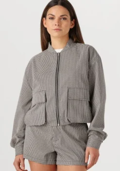 beige alix the label jack ladies woven cropped boucle jacket