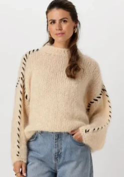 beige american dreams trui catio mohair stitch pullover