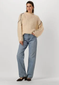 beige american dreams trui catio mohair stitch pullover