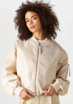 beige beaumont jack goldie bomber jacket