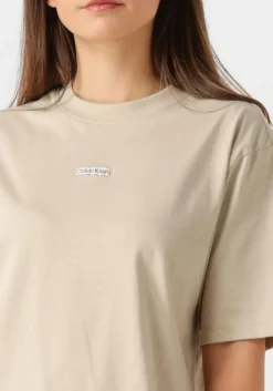 beige calvin klein mini jurk placed inst tee dress