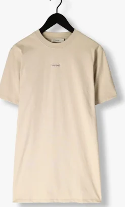beige calvin klein mini jurk placed inst tee dress