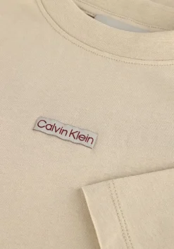 beige calvin klein mini jurk placed inst tee dress