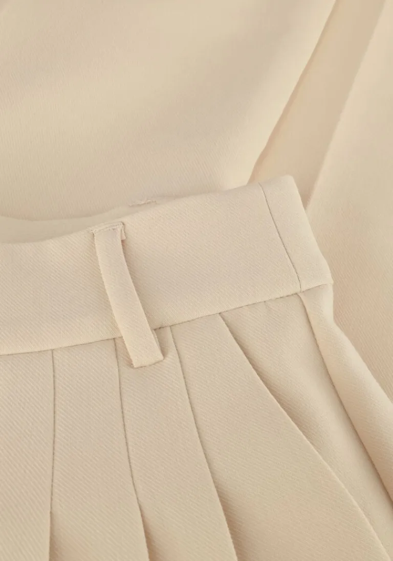 CO'COUTURE co'couture pantalon vola pleated long pant>DAMES Broeken