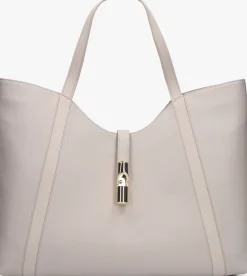 beige furla schoudertas goccia xl hobo