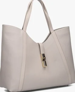 beige furla schoudertas goccia xl hobo