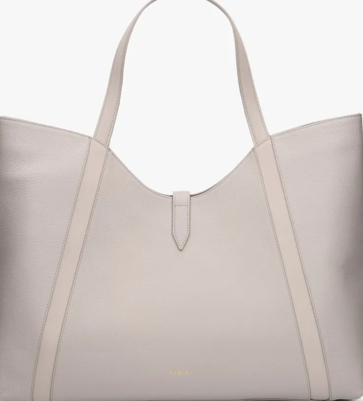 beige furla schoudertas goccia xl hobo