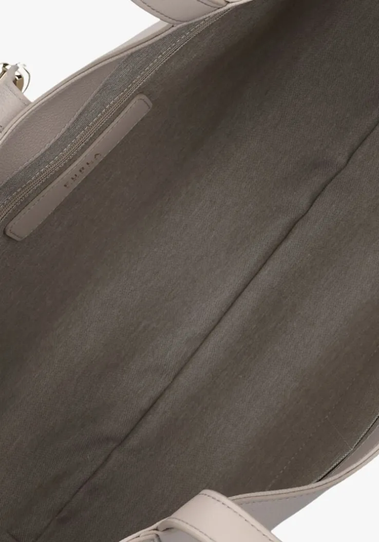 beige furla schoudertas goccia xl hobo