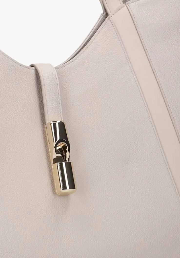 beige furla schoudertas goccia xl hobo