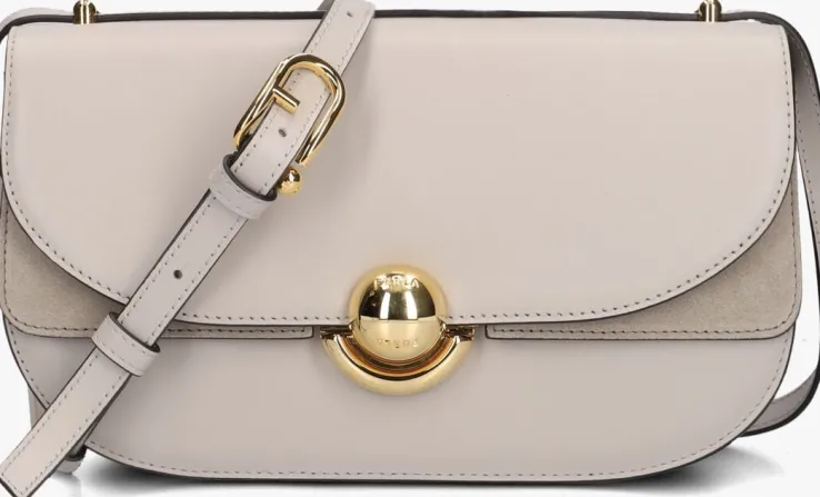 beige furla schoudertas sfera s shoulder bag