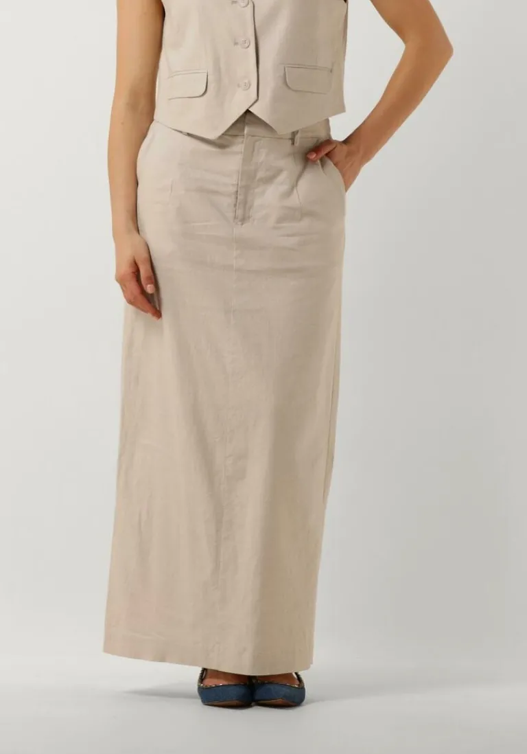 GESTUZ maxirok lizagz linen hw skirt>DAMES Rokken
