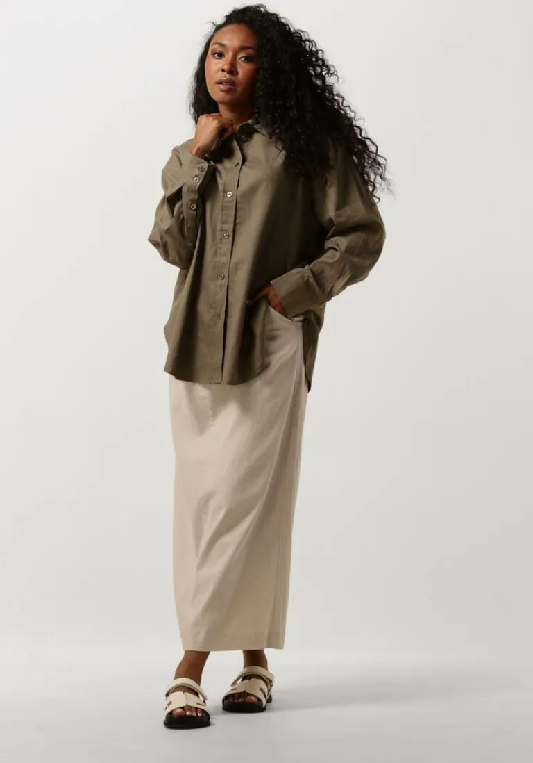 GESTUZ maxirok lizagz linen hw skirt>DAMES Rokken