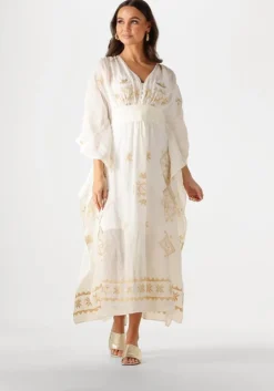 beige greek archaic kori maxi jurk 430511