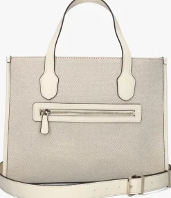 beige guess schoudertas g status 2 compartment tote