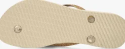 beige havaianas teenslippers slim glitter ii
