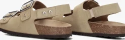 beige lina locchi slippers sue bio sandaal 2 gesp