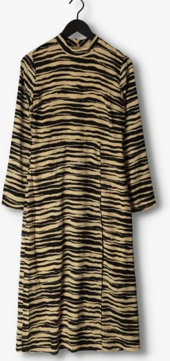 beige modström maxi jurk becky print dress