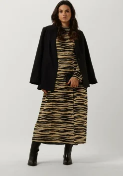 beige modström maxi jurk becky print dress