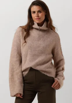 beige modström trui kanemd zip t-neck