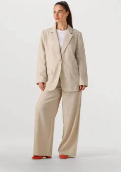 beige modström wijde broek galemd wide pants