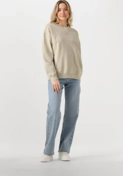 beige my essential wardrobe trui diegomw logo emb. sweat