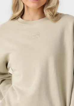 beige my essential wardrobe trui diegomw logo emb. sweat