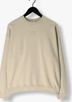 beige my essential wardrobe trui diegomw logo emb. sweat