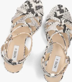 beige notre-v sandalen met hak 42527