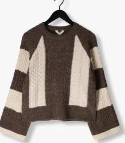 beige object trui objrosa knit l/s re pullover