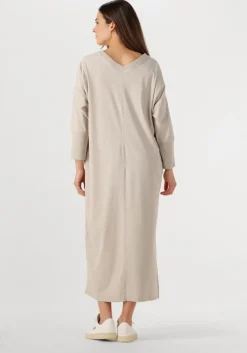beige penn & ink midi jurk dress v