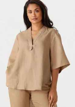 beige resort finest top short sleeve blouse