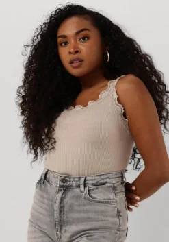 beige rosemunde top silk top w/ lace