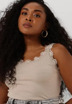 beige rosemunde top silk top w/ lace