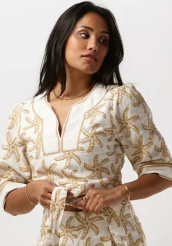 SCOTCH & SODA top embroidered linen crop top>DAMES Tops & T-Shirts