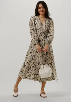 SECOND FEMALE midi jurk gaura wrap dress><noscript><img width=