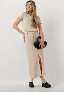 beige second female midirok fique new skirt