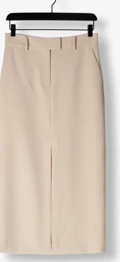 beige second female midirok fique new skirt