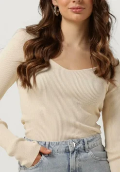 beige second female trui solia knit v-neck