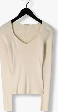 beige second female trui solia knit v-neck