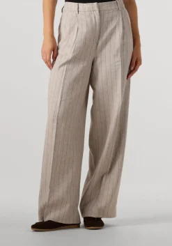 beige selected femme pantalon slfvilka sun hw extra wide pant