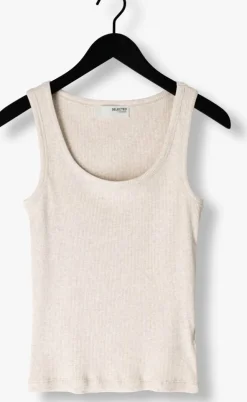 beige selected femme top slfanna u-neck tank top