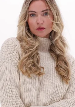 beige selected femme trui selma ls knit pullover b