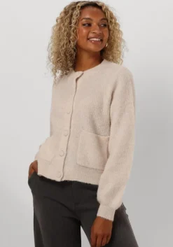 beige selected femme vest slfsia ras ls knit pocket