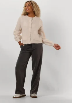 beige selected femme vest slfsia ras ls knit pocket