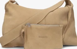 beige shabbies schoudertas cas suede bag