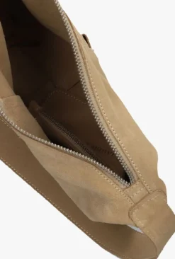 beige shabbies schoudertas cas suede bag