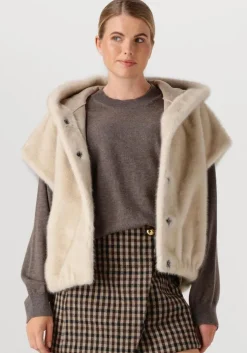 beige studio ar gilet olena faux mink