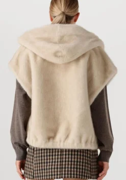 beige studio ar gilet olena faux mink