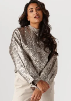 beige summum jack jacket lurex jacquard