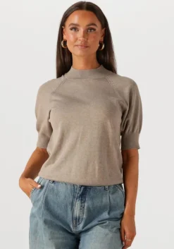 beige summum trui short sleeve sweater soft viscose polyamide knit